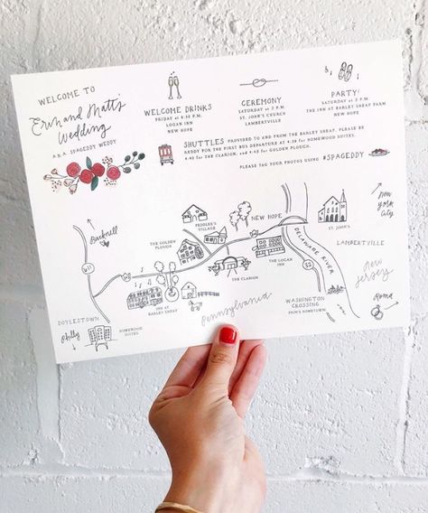 Crazy Wedding Invitations, Doodle Wedding, Wedding Illustration Card, Schedule Of Events, Airbnb Wedding, Wedding August, Give Directions, Wedding Expo, Wedding Map