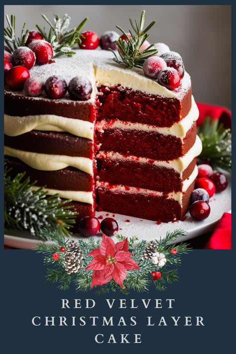 Unique Red Velvet Cake, Christmas Dessert Red Velvet, Red Velvet Cake Christmas Decoration, Christmas Dessert Showstopper, Red Velvet Trifle Desserts Christmas, Red Velvet Tree Cake, Christmas Cake Red Velvet, Red Velvet Wreath Cake, Red Velvet Christmas Desserts