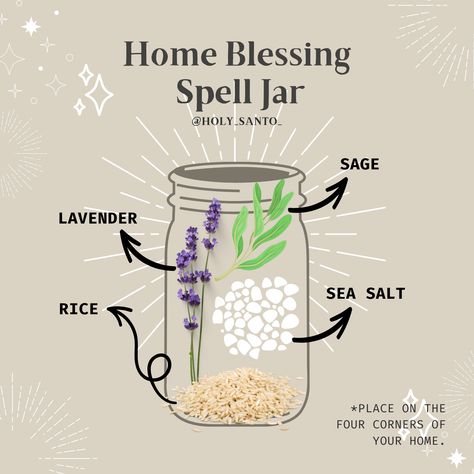 Witchy Craft Ideas To Sell, New Home Spell Jar, Happy Home Spell Jar, Spell Bowl Ideas, New Home Blessing Ritual, Witchcraft For Beginners Spell Jars, Home Blessing Spell Jar, Motivation Jar Spell, New Home Blessing Witchcraft