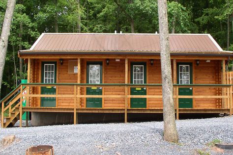 Cabin Kit Homes, Prefab Log Cabins, Campground Ideas, Farm Retreat, Bath Houses, Log Cabin Plans, Ada Bathroom, Camp Ground, Log Home Plans