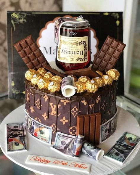 Sugar, Spice and Everything Nice Birthday cake Hennessy Chocolate money candy birthday gift ideas birthday girl gifts cake Hennessy Cake For Women, Hennesy Cake For Him, Nice Birthday Cakes, Birthday Cake With Money, Hennessy Cake For Him, Birthday Cake Hennessy, Trinidad Money, Hennessy Birthday Cake, Buchón Party