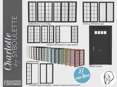 [DOWNLOAD] Charlotte set | Syboulette on Patreon San Myshuno, Sims 4 Kitchen, Classic Window, Sims 4 House Plans, Sims 4 House Design, Casas The Sims 4, Sims Building, French Windows, 4 Wallpaper