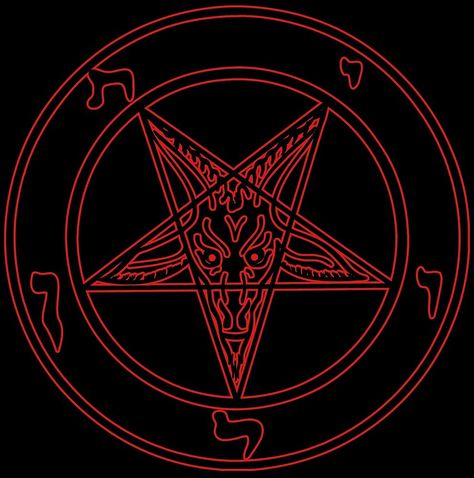 Baphomet Pentagram Red Sigil Of Baphomet, High Quality, Red, Black