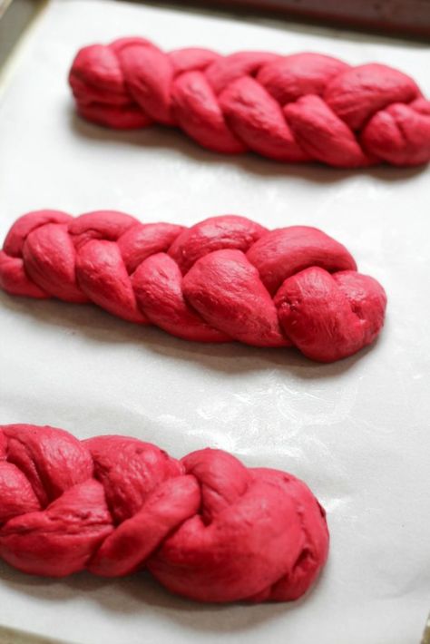 Red Beet Challah Beet Cinnamon Rolls, Beet Bread Recipe, Beet Bread, Red Bread, Red Star Yeast, Food Type, Golden Beets, Braided Bread, Beet Recipes