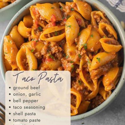 Lemon8 - Easy Pasta Dinner Less than 10 ingredients for a... Resep Pasta, Easy Pasta Dinner, Taco Pasta, Easy Healthy Meal Prep, Health Dinner Recipes, Easy Pasta, Healthy Meal Prep, Food Travel, Easy Healthy Recipes