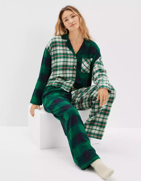 AE Flannel Shirt + Pants PJ Set Monday Fashion, Flannel Pjs, 2piece Outfits, Flannel Pajama Sets, Girl Trends, Winter Pajamas, Plaid Pajamas, Pj Pants, Fashion Deals