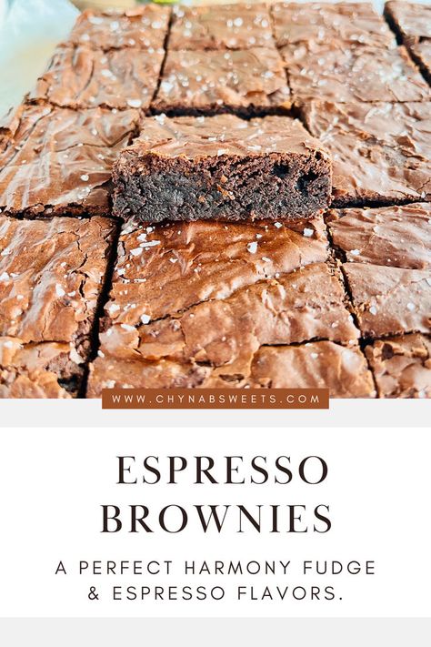 fudge brownies, brownie recipe, best brownie recipe, espresso powder, browned butter, dessert recipe, baking, chocolate brownies, homemade brownies, delicious brownies, easy brownie recipe, fudgy brownies, chewy brownies, chocolate dessert, Starbucks copycat Espresso Fudge, Espresso Brownies, Espresso Love, Butter Brownies, Browned Butter, Chocolate Espresso, Espresso Powder, Best Espresso, Espresso Brown