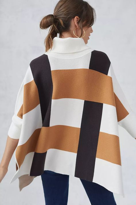 Mod Turtleneck Poncho | Anthropologie Turtleneck Poncho, Faux Fur Sweater, Fur Sweater, Turtleneck Pullover, The Mod, Ladies Turtleneck Sweaters, Textured Sweater, Waffle Knit Top, Womens Turtleneck