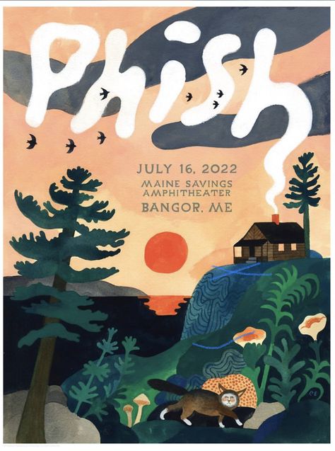 Phish Posters, Carson Ellis, Gig Poster, Thanks Everyone, Bee Cards, Phish, Tree Illustration, Gig Posters, Band Posters