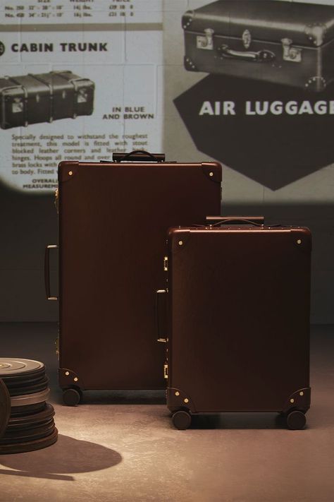 Globe-Trotter luggage evokes nostalgia for the golden age of travel with its timeless design and durable materials. #Heritage #GlobeTrotter1897 #MyGlobeTrotter Globe Trotter Luggage, Blue Air, Large Suitcase, Luggage Suitcase, Vintage Suitcase, The Golden Age, Globe Trotter, Golden Age, The Golden