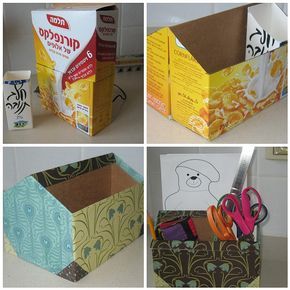 Kallax Box, Cereal Box Organizer, Cereal Box Craft, Box Organization, Craft Room Organization Diy, Cardboard Storage, Cardboard Box Crafts, Diy Storage Boxes, Cereal Boxes