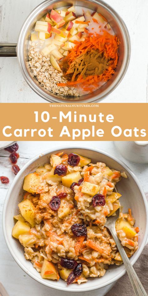 Apple Carrot Oatmeal, Breakfast Ideas Veggie, Breakfast Carrots, Recipes With Carrots, Carrot Breakfast, Sneaky Veggies, Vegetable Breakfast, Carrot Oatmeal, Natural Nurturer