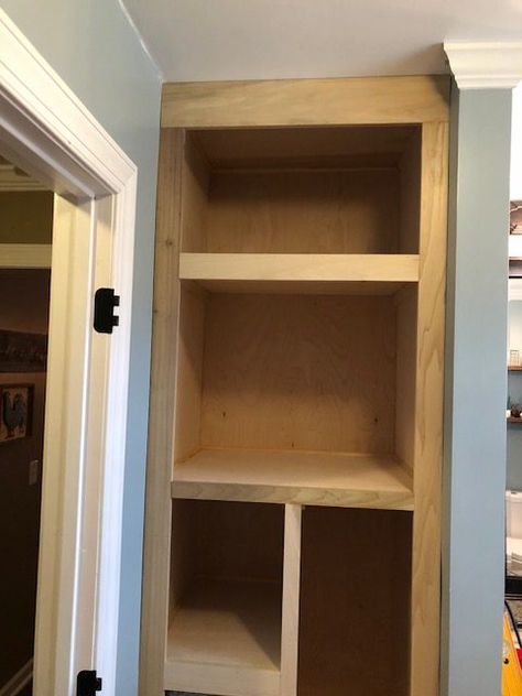 Closet In Bathroom, Built In Bathroom Storage, Small Bathroom Cabinets, Custom Bathroom Cabinets, Cabinet Build, Bathroom Cabinets Diy, Diy Bathroom Storage, Bathroom Storage Solutions, Bath Renovation