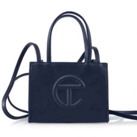 NAVY small telfar bag - tags attached Telfar Bags, The Afterparty, Telfar Bag, Small Shoulder Bags, Cotton Drawstring Bags, Beaded Handbag, Crossbody Tote Bag, Monogram Bag, Crossbody Tote