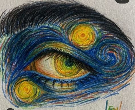 Van Gogh Eyes, Van Gogh Drawings, Arte Grunge, Art Sketches Doodles, Eyes Drawing, Arte Van Gogh, Van Gogh Art, Arte Sketchbook, Indian Art Paintings