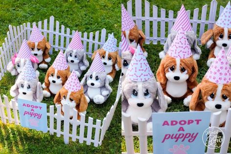 Adopt A Puppy Party Ideas - I Watch Them Grow Pony Adoption Party, Adopt A Plush Party, Adopt A Puppy Birthday Party Printables, Build A Stuffed Animal Party, Party Favors For Toddler Birthday, Adopt A Puppy Party Favor, Dog Party Ideas For Kids, Adopt A Pony Party Favor, Puppy Party For Kids