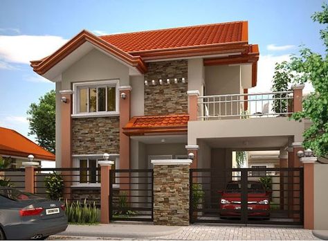 33+ BEAUTIFUL 2-STOREY HOUSE PHOTOS Two Storey House Plans, Philippines House Design, Home Designs Exterior, Philippine Houses, Two Story House Design, One Storey House, 2 Storey House Design, Two Story House, Small Modern Home