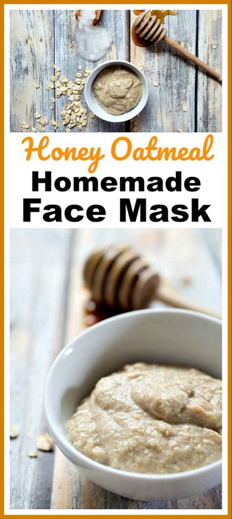 Oats Face Mask, Make Your Own Face Mask, Oatmeal Face Mask, Easy Diy Beauty Products, Homemade Face Mask, Diy Spa Day, Mask For Dry Skin, Honey Face Mask, Honey Diy