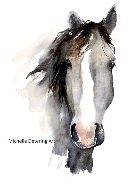 Wild Horse Painting, Watercolor Horse Painting, Horse Watercolor, Mustang Ii, Watercolor Paintings For Beginners, Lansing Mi, Horse Horse, Watercolor Horse, Grey Horse