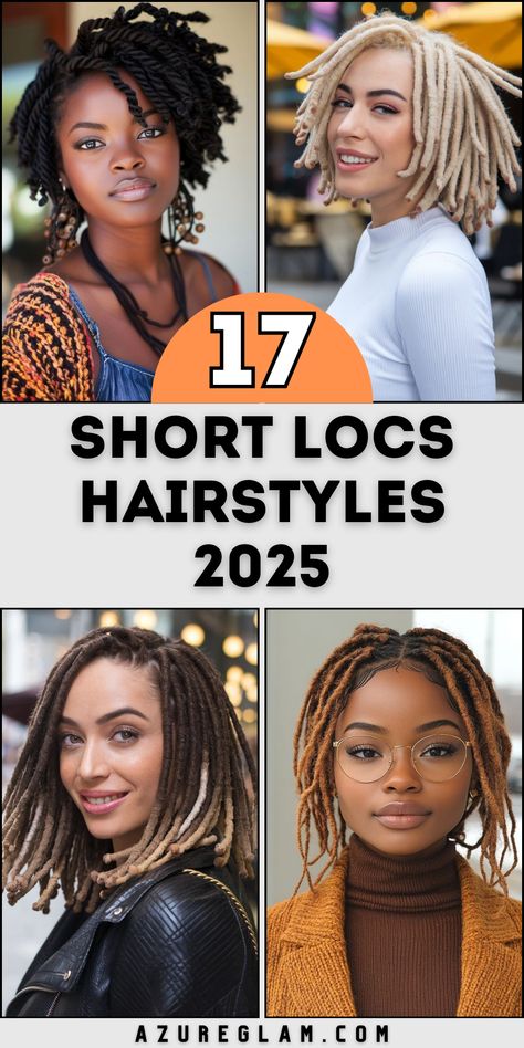 Short locs hairstyles for 2025 redefine timeless beauty for women. Starter locs paired with updos or retwist options suit all occasions, from work to parties. Women’s dreadlock styles featuring bangs, curly finishes, or sleek weaves highlight the versatility of natural hair. No-retwist designs add a carefree charm, while sophisticated styles are ideal for formal events. Cruise Loc Styles, Weave Styles Over Locs, Short Loc Updos For Women, Women Starter Locs, No Retwist Styles, Short Locs Black Women, Locs Hairstyles For Women Dreadlocks, Medium Length Locs, Retwist Styles