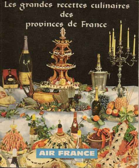 1961 Cookbook from the chefs at Air France; in French and English Vintage Cooking, Cook Books, Domestic Goddess, Vintage Things, Vintage Cookbooks, Air France, Book Covers, Kitsch, Holiday Recipes