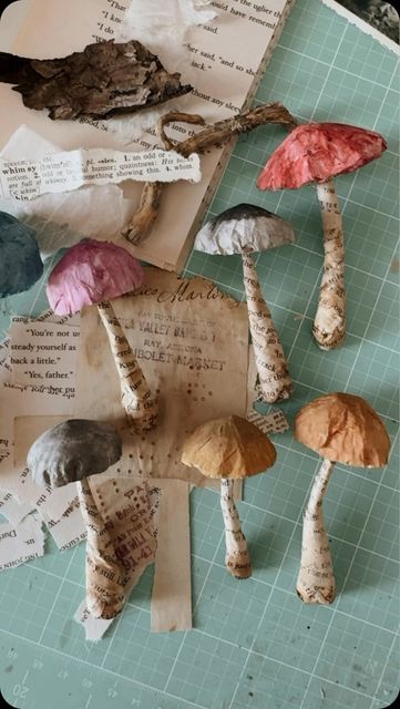 Mushroom Crafts Diy, Shark Room, Mushroom Crafts, Paper Pulp, Mushroom Art, August 11, Paper Book, Rock Crafts, Holiday Art