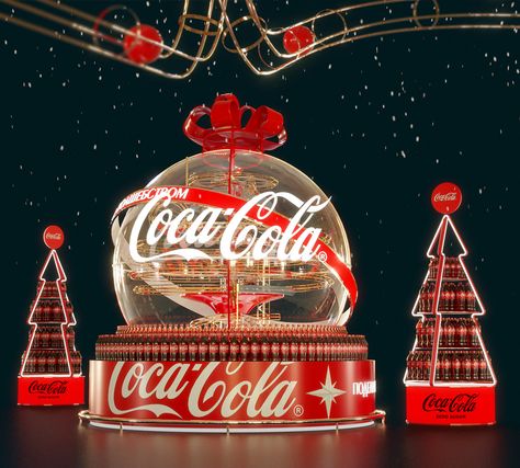 New Year POSm for Coca-Cola Graphic Design,Product Design,Advertising,Autodesk 3ds Max,Corona Renderer,Adobe Photoshop New Year Advertising, New Year Graphic Design, Christmas Coca Cola, Coca Cola Decor, Pos Design, Coca Cola Christmas, Trophy Design, Santa Decorations, Graphic Design Product