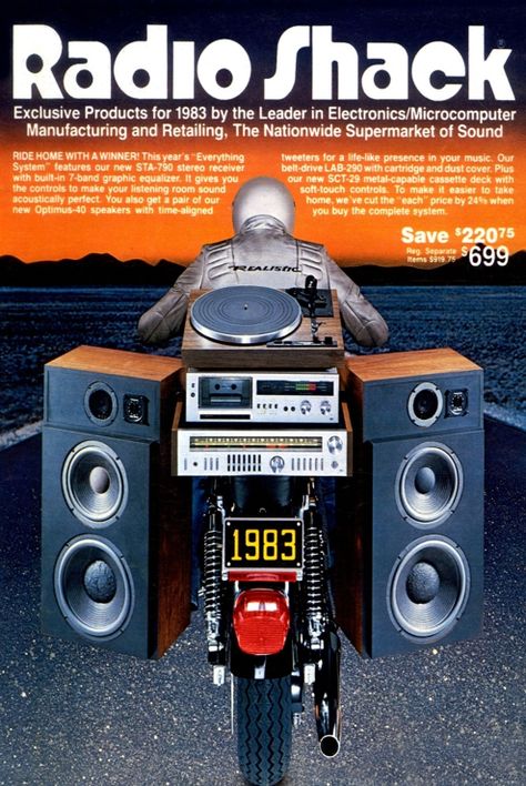 Flip through the 1983 Radio Shack electronics catalog containing: vintage hi-fi stereos, radios, recording devices, headphones, computers, CBs, electronic components, test equipment, electronic kits & more! Catalog Covers, Retro Tech, Vintage Logos, Vintage Hifi, Cb Radios, Catalog Cover, Listening Room, Radio Shack, Old Radios