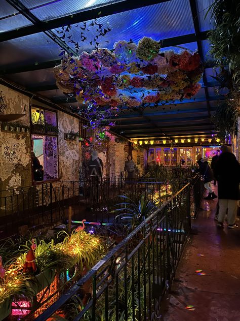 Szimpla Kert, Ruin Bars, Budapest, flower decoration, bar decor, skylight, cocktails Budapest Ruin Bar, Budapest Vacation, Szimpla Kert, Summer Abroad, Decoration Bar, Budapest Travel, Move Abroad, Europe Summer, Holiday Pictures