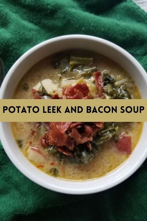 Warm up with a bowl of comforting potato leek and bacon soup! This rich and creamy dish combines the earthy flavors of leeks, the heartiness of potatoes, and the smoky goodness of bacon, making it the ultimate cozy meal. Perfect for chilly days, it’s the kind of soup that feels like a hug in a bowl! Potato Leek And Bacon Soup, Potato Leek Bacon Soup, Potato Bacon Leek Soup, Leek And Bacon Soup, Gluten Free Soup Recipes, Gluten Free Soup Recipes Glutenfree, Leeks Soup Recipes, Potato Bacon Soup, Soups And Chowders