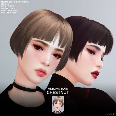 MMSIMS af Hair 24 Chestnut | MMSIMS on Patreon Sims4 Accessories, Hair Ts4, Sims Fashion, Ts4 Hair, Sims 4 Male Clothes, Cc Sims4, Chestnut Hair, Sims Packs, Pelo Sims