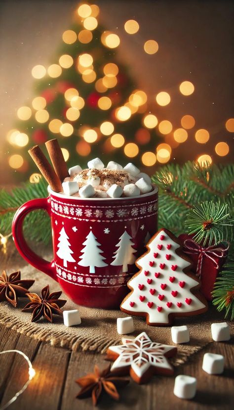 @flying.reindeer Christmas Food Wallpaper, Festive Hot Chocolate, Hot Chocolate Aesthetic Christmas, Christmas Hot Chocolate Aesthetic, Christmas Coffee Photography, Christmas Coffee Aesthetic, Hot Chocolate Wallpaper, Food Photography Christmas, Caffe Aesthetic