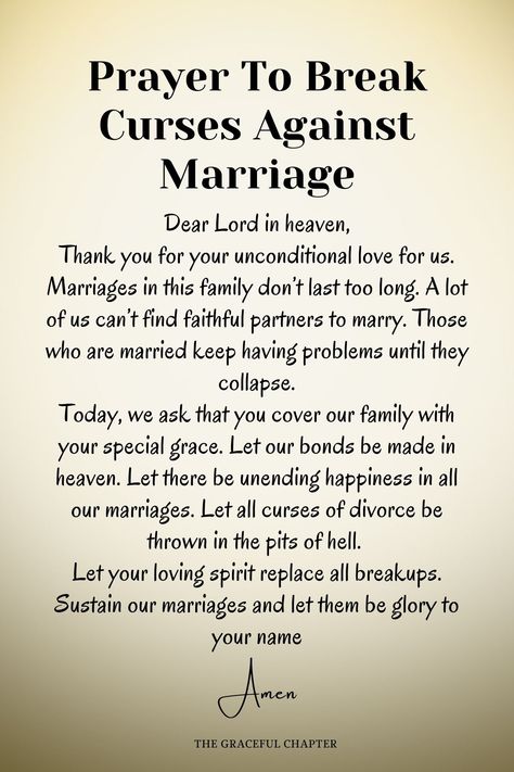 Prayer to break curses against marriage Prayers Against Spiritual Husbands, Break In Marriage, Break Generational Curses Prayer, Generational Curses Bible Verses, Curse Breaking Prayers, Prayers To Break Generational Curses, Prayers For Lying Husband, Prayer For Generational Curses, How To Break Generational Curses