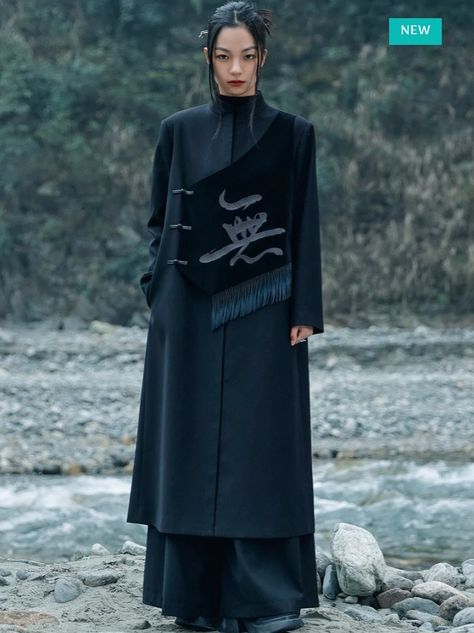 Modern Kimono, Modern Cheongsam, Modern Hanfu, Modern Hanbok, Chinese Clothing, Traditional Fashion, Asian Style, Japanese Fashion, Black Outfit