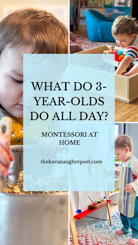 Montessori at 3-Years-Old Learning Activities For 3-4 Yrs Old, Montessori Age 3, Homeschool For 3 Year, Three Year Old Montessori Activities, Montessori Activities 4yrs Old, Indoor Activities For 3 Year, Montessori 4 Yrs Old, 3 Yo Activities, Age 3 Activities