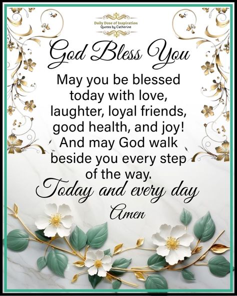 God Blessings Quotes Faith, God Bless You And Your Family, May God Bless You Quotes, Gods Blessings Quotes, God Bless You Quotes, Count Blessings, Black Living, Good Morning Sunshine Quotes, Daily Blessings