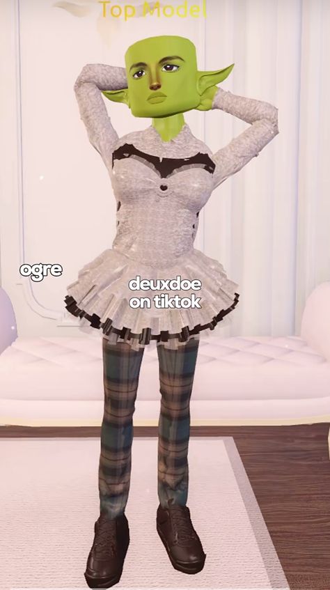 Roblox Funny Outfit Codes, Ogres Dress To Impress, Dti Main Charecter, Funny Dress To Impress, Dress To Impress Softie Theme, Shrek Dress To Impress, Funny Dti Outfits, Dress To Impress Funny, Urban Legends Dress To Impress