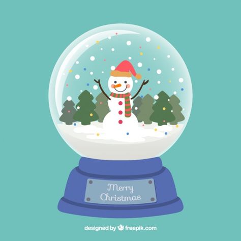 Happy snowman inside a crystal ball Free Vector Xmas Gif, Happy Snowman, Drawing Doodles, Snow Ball, Winter Illustration, Christmas Snow Globes, Merry Christmas Greetings, Christmas Graphics, Christmas Drawing