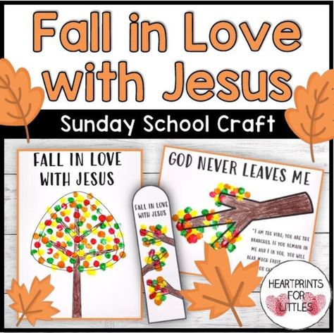 Fall in Love With Jesus Crafts for Kids, Fall Christian Crafts, Finger Painting Keepsakes, Sunday School Crafts, Homeschool Crafts - Etsy Fall Christian Crafts, Jesus Crafts For Kids, Crafts For Kids Fall, Fall In Love With Jesus, Fall Bookmarks, Fall Christian, Jesus Crafts, Jesus Coloring Pages, Christian Fall