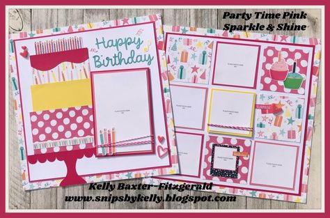 Party Scrapbook Layouts, Monkey Scrapbook Layouts, Scrapbook Birthday, Birthday Scrapbook Layouts, Birthday Scrapbook Pages, Heart Scrapbook, Family Layout, Scrapbook Design Layout, Calendar Kit