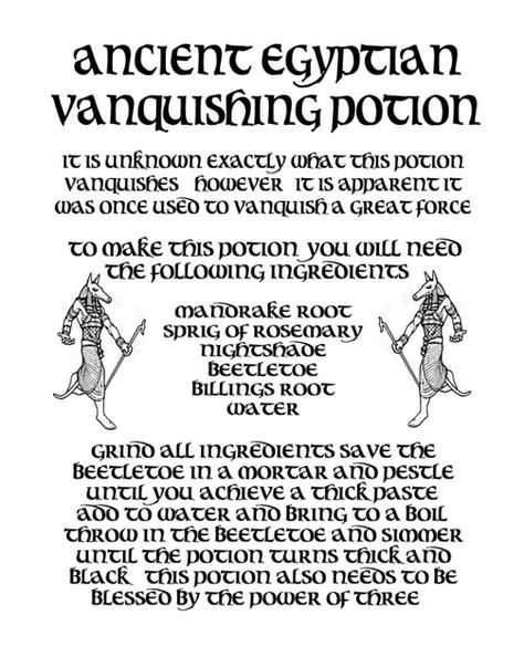 Ancient Egyptian Vanquishing Potion Latin Spells, Spell Pages, Binding Spells, Feather Meaning, Traditional Witchcraft, Grimoire Book, Magick Spells, Wiccan Spell Book, Magick Book