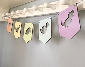 Dinosaur Bedroom Decor, Dinosaur Garland, Felt Dinosaur, Nursery Dinosaur, Name Garland, Wood Laser Ideas, Nursery Space, Dinosaur Bedroom, Diy Laser Cut