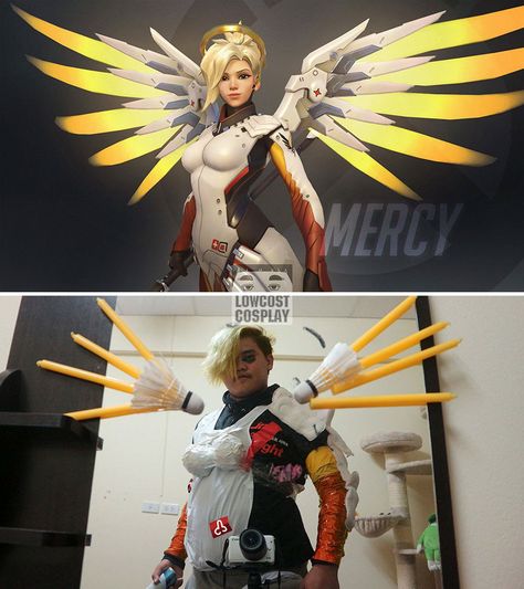 Cheap Cosplay Guy Strikes Again With Low-Cost Costumes, And Results Are Hilariously On Point (20+ Pics) Point Wallpaper, Cheap Cosplay, Overwatch Cosplay, Overwatch Memes, Mercy Overwatch, Geek Girls, Best Cosplay, Cosplay Outfits, Cool Costumes