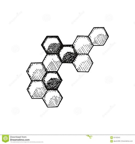 Draw Honeycomb, Honeycombs Drawings, Baroque Tattoo, Honeycomb Tattoo, Bee Graphic, Object Illustration, Honey Art, Simple Tattoos For Guys, Bee Drawing