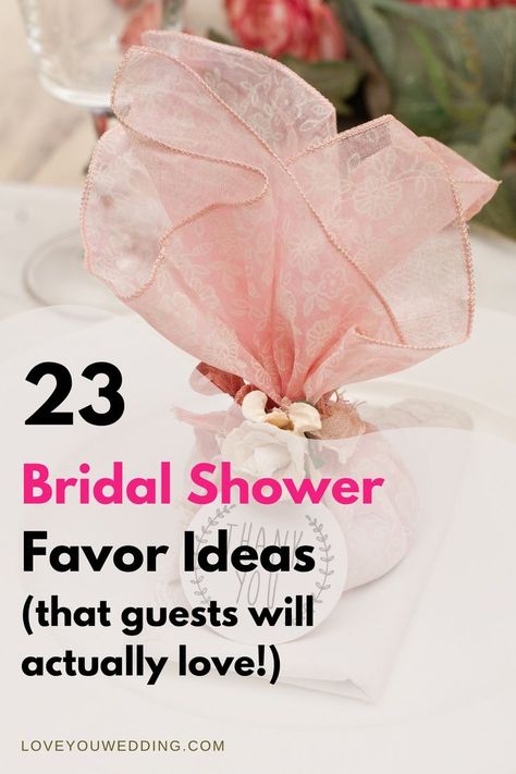 Nothing makes a bridal shower more special than thoughtful, affordable favors! Check out our 23 cute and cheap bridal shower game prize ideas - perfect for celebrating your big day! Spring Bridal Shower Party Favors, Favors For Bridal Shower Party, Cute Bridal Shower Gifts For Guests, Pink Bridal Shower Party Favors, Wedding Shower Goodie Bags, Bridal Brunch Favors For Guests, Creative Bridal Shower Favors, Couples Wedding Shower Party Favors Gift Ideas, Bridal Shower Guest Gifts Wedding Favors