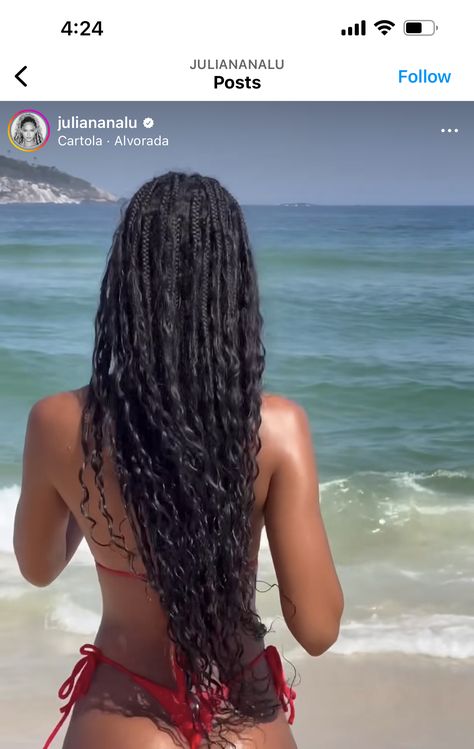 Beach Hair Black Women, Beach Wave Braids, Island Twist Hairstyle, Vacation Braids, Mermaid Braids, Juliana Nalu, Island Twist, Beach Braids, Twist Hairstyle