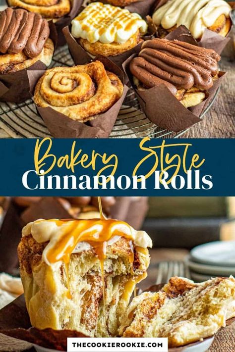 Cinnamon Roll Recipe Homemade, Fluffy Cinnamon Rolls, Bakery Cookies, Cinnamon Roll Bake, Cinnamon Rolls Easy, The Cookie Rookie, Cookie Rookie, Breakfast Sweets, Cinnamon Bun