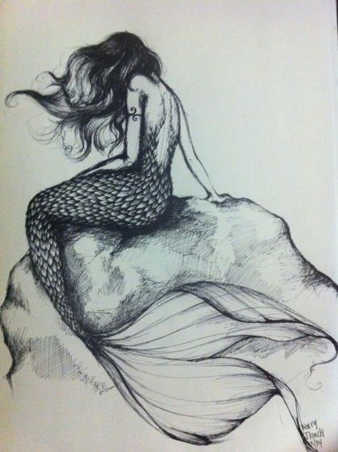 Mermaid drawing by Harry Thack......this is the next tattoo I was on about getting the other week Mermaid Sketch, Drawing Hands, Drawing Eyes, Drawing Hair, Mermaid Drawings, Mermaid Tattoo, Drawing Faces, Mermaid Life, Inspirational Artwork