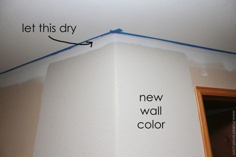 Home improvement: painting a straight line on textured walls (a pro painter’s secret) Painting Tips Walls, Knockdown Texture Walls, White Ceiling Paint, Orange Peel Walls, Stopped Caring, Landry Room, Painted Wood Floors, Painting Textured Walls, Painted Wood Walls