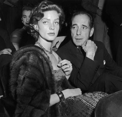 Lauren Bacall in Christian Dior, 1952 Bogie And Bacall, Bogart And Bacall, Stars D'hollywood, Lauren Bacall, Humphrey Bogart, Famous Couples, Hollywood Legends, Old Hollywood Glamour, Vintage Hollywood